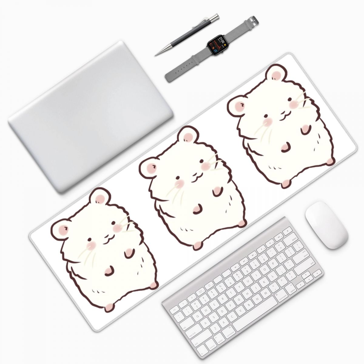 Pc Gaming Drawing - Schattige Hamster Tekening Grote Muismat Computer