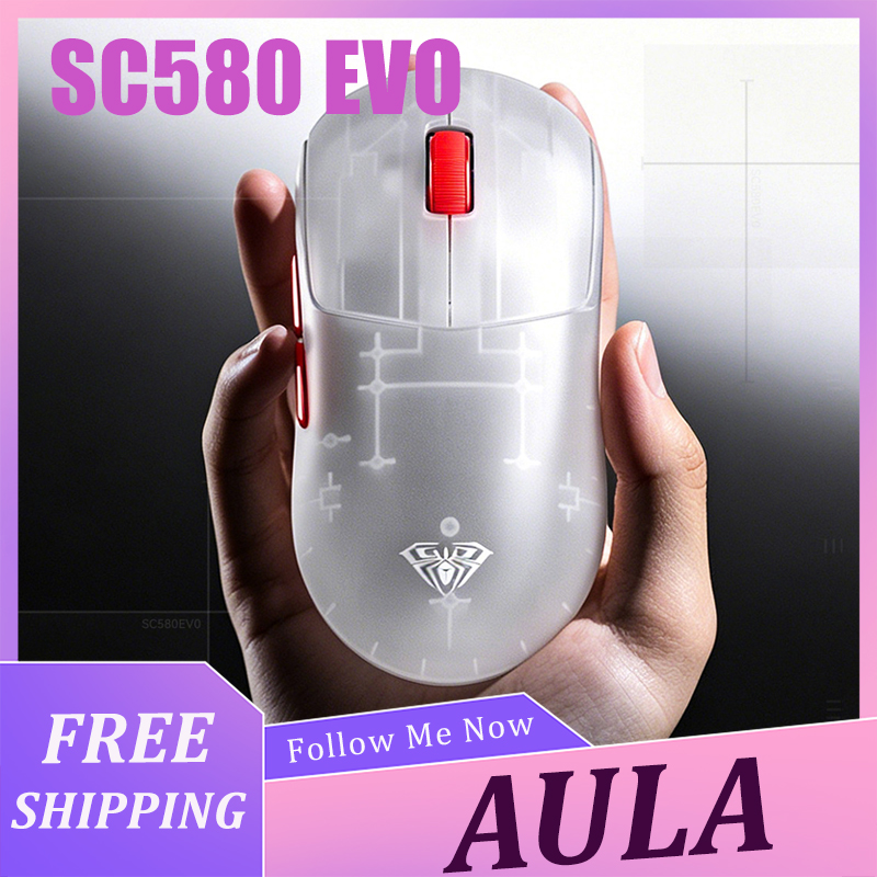 Wireless Gaming Mouse - AULA SC580 EVO Muis Lichtgewicht Draadloze