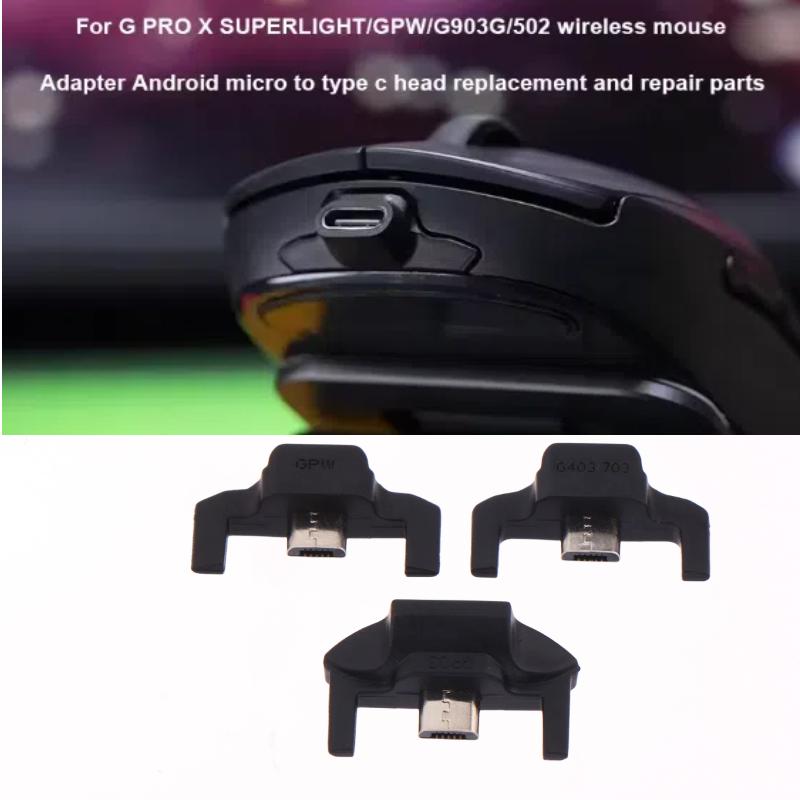 Wireless Gaming Mouse - Micros USB naar Type C conversie-adapters