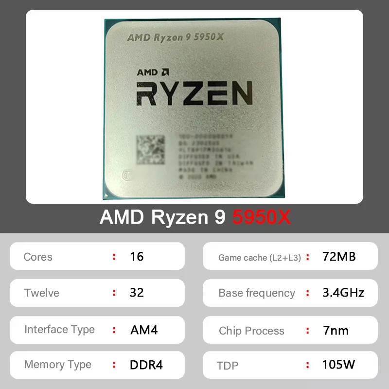 AMD Ryzen 9 5950X Zen3 AM4 Tra - Amd Cpu Ryzen 9 recensie en prijs