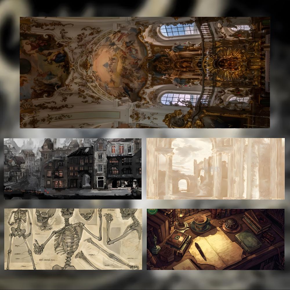 Retro Vintage Architectuurteke - Pc Gaming Drawing recensie en prijs